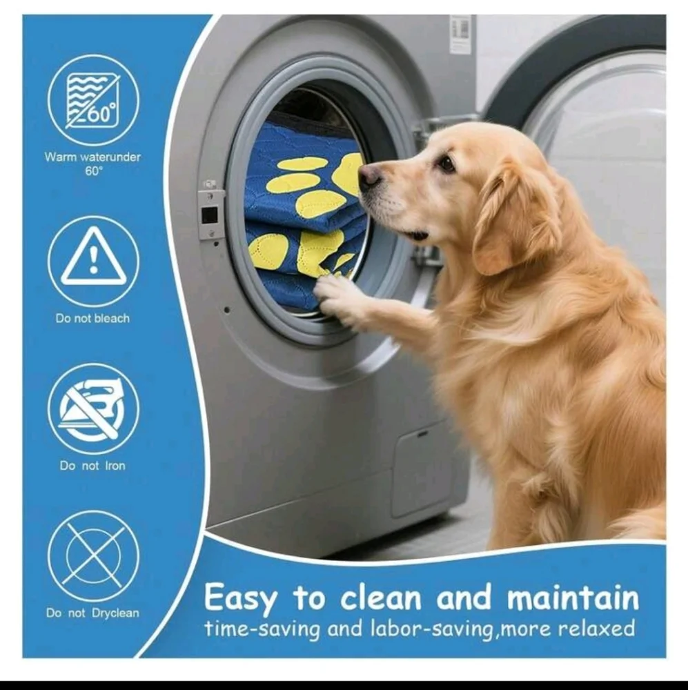 Blue and Yellow Paw Print Dog Pee Pad Set
